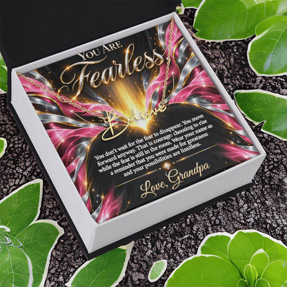 Signature Strength | Name Necklace | Fearless | Rose Flame Luxe | Love, Grandpa
