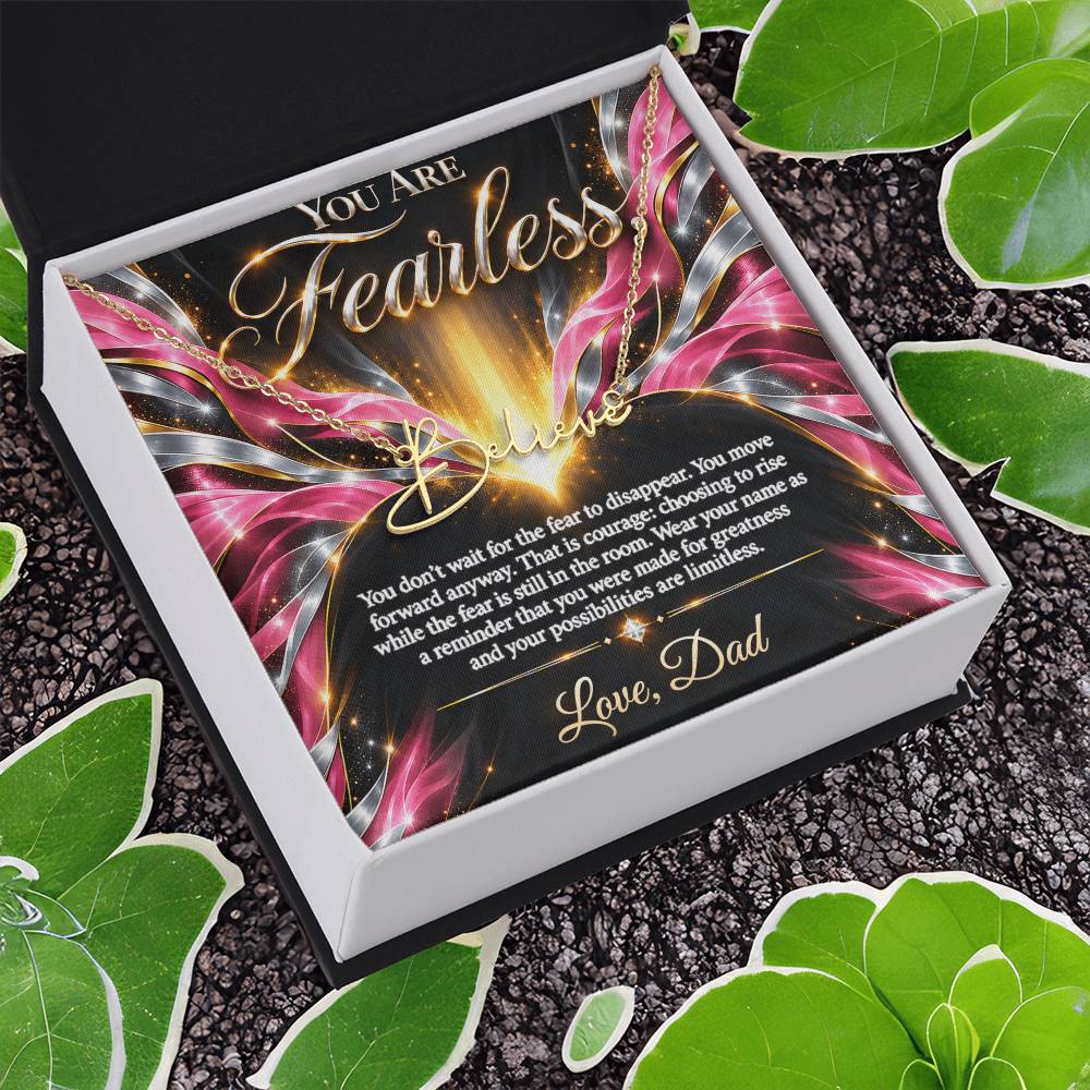 Signature Strength | Name Necklace | Fearless | Rose Flame Luxe | Love, Dad