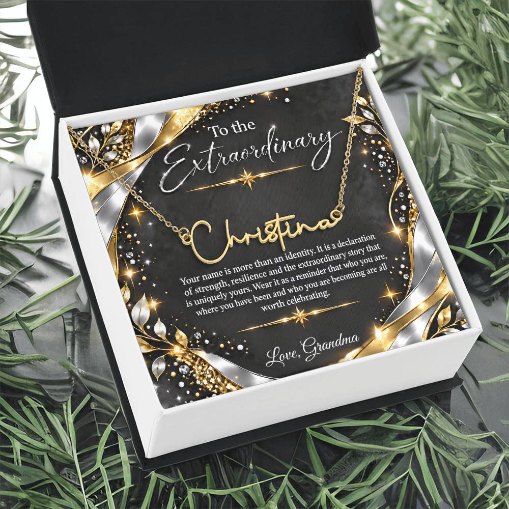 Signature Strength | Name Necklace | Extraordinary You | Noir Luxe | Love, Grandma