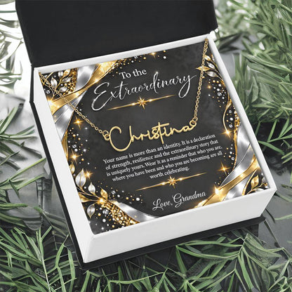 Signature Strength | Name Necklace | Extraordinary You | Noir Luxe | Love, Grandma