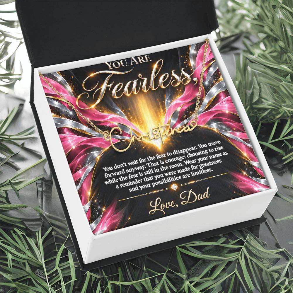 Signature Strength | Name Necklace | Fearless | Rose Flame Luxe | Love, Dad