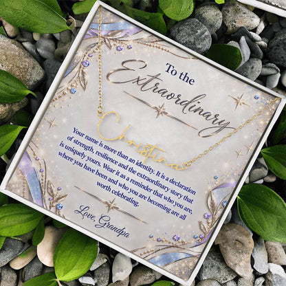 Signature Strength | Name Necklace | Extraordinary You | Lavender Luxe | Love, Grandpa