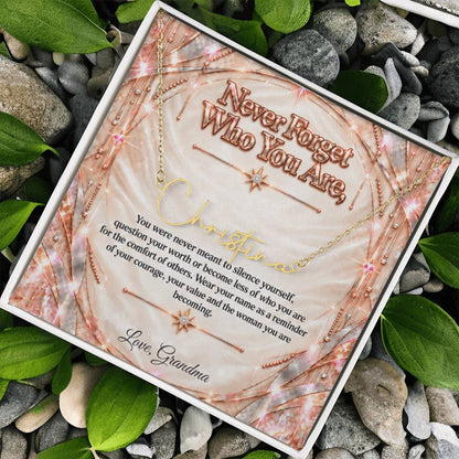 Signature Strength | Name Necklace | Never Forget Who You Are | Ivory Rose Gold Luxe | Love, Grandma