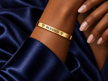 BLESSED Verso cuff bracelet worn on the wrist