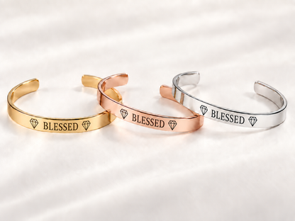 BLESSED Verso cuff bracelet in gold, rose gold and silver