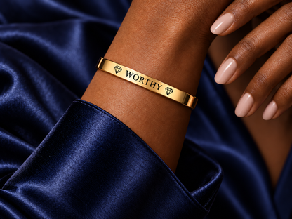 WORTHY Verso cuff bracelet worn on the wrist