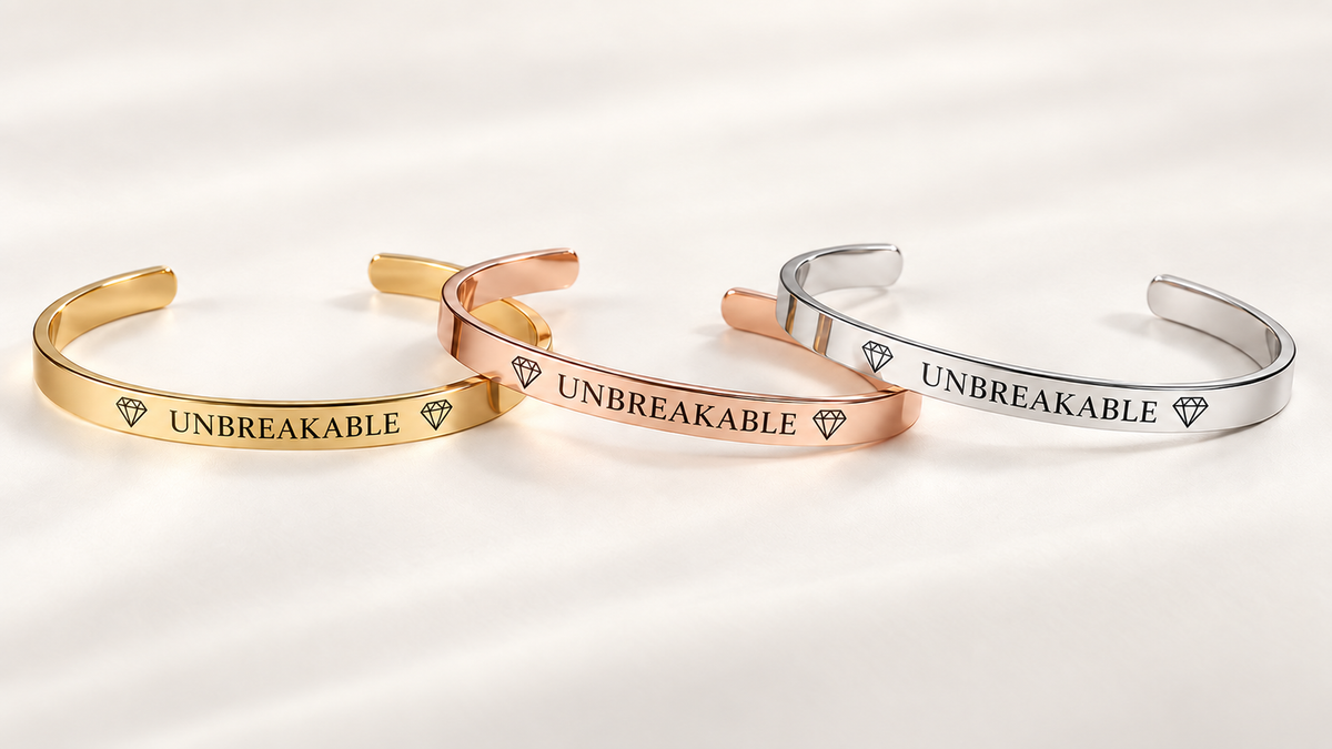 UNBREAKABLE Verso cuff bracelet in gold, rose gold and silver