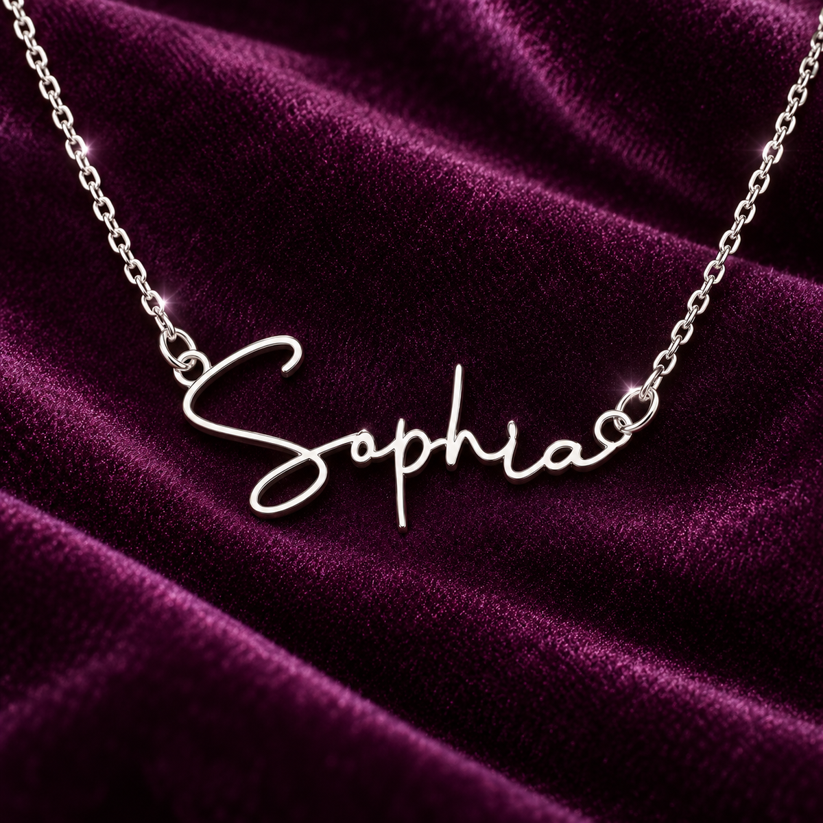 Never Forget Who You Are Plum Luxe name necklace