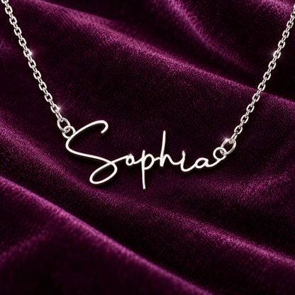 Never Forget Who You Are Plum Luxe name necklace