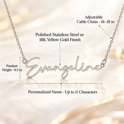 Signature Strength | Name Necklace | Unbreakable | Teal Luxe | Love, Dad